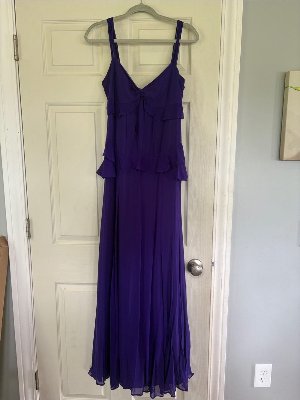 Lavender Label by Vera Wang Purple Layered 100% silk Maxi Dress